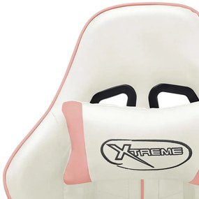 Καρέκλα Gaming Λευκό/Ροζ από Συνθετικό Δέρμα - Πολύχρωμο