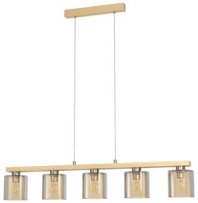Φωτιστικό Οροφής Ράγα Castralvo 98592 Amber Eglo Metal,Wood