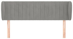 Κεφαλάρι με Πτερύγια Ανοιχτό Γκρι 147x23x78/88 εκ. Βελούδινο 3117430