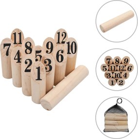 vidaXL Παιχνίδι Number Kubb Ξύλινο