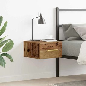vidaXL Κομοδίνο Τοίχου Παλιό Ξύλο 35x35x20 εκ.