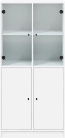 vidaXL Ντουλάπι με Πόρτες Λευκό 68x37x142 εκ. από Επεξεργασμένο Ξύλο