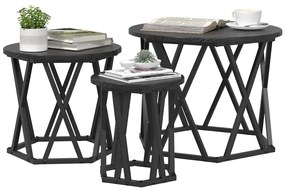 vidaXL Κομοδίνο Μονάδας 3 pcs Μαύρη δρυς 53 x 53 x 40 cm