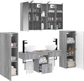 vidaXL Σετ Επίπλων Μπάνιου 6 pcs Γκρι Sonoma
