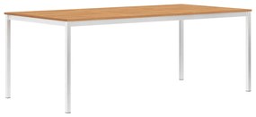 vidaXL Τραπεζαρία Κήπου 200x100x75 εκ. Μασίφ Ξύλο Teak/Ανοξ. Ατσάλι