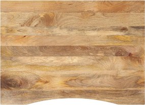 vidaXL Επιφάνεια Γραφείου Καμπύλη 100x80x2,5 εκ Μασίφ Ακατ. Μάνγκο
