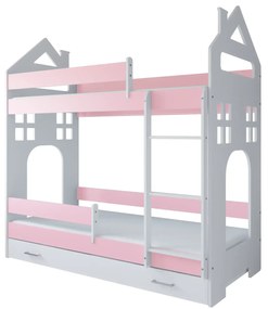 Παιδική Κουκέτα  με Συρτάρι  House  White + Pink  80x180cm  BC50023 BabyCute (Δώρο τα Στρώματα)