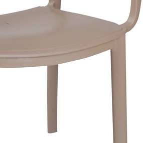 Τραπεζαρία κήπου Groovy-Frontline pakoworld σετ 5τεμ PP cappuccino 80x80x74,5εκ. - 253-000096 - 253-000096