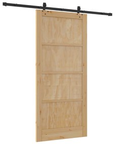 vidaXL Πόρτα  με Σετ Υλικών 93x202 cm Στερεό Ξύλο Πεύκου