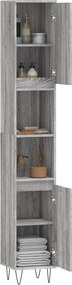vidaXL Ντουλάπι Μπάνιου Γκρι Sonoma 30x30x190 εκ. Επεξεργασμένο Ξύλο