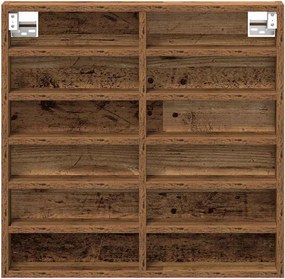 vidaXL Βιτρίνα Επιτοίχιο Παλιό ξύλο 60 x 8,5 x 58 εκ