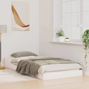 vidaXL Σκελετός Κρεβατιού Λευκό 90 x 210 cm Στερεά ξυλεία πεύκου