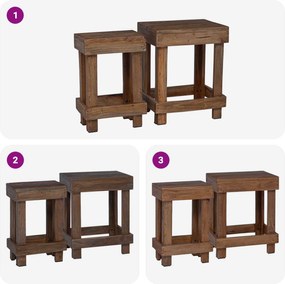 vidaXL Βάση φυτών 2 pcs Καφέ 70 x 11 x 27 εκ. Ξύλο Μαόνι