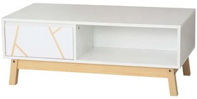 Τραπέζι Σαλονιού Aria 265-000004 100x50x37cm White-Natural