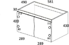 Martin Hera HDPE 60 Light Grey - Αδιάβροχος Πάγκος με Νιπτήρα 60x50
