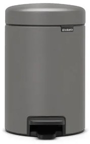 Brabantia Κάδος με πεντάλ 3L, Mineral Concrete Grey