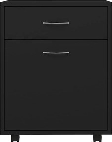 vidaXL Ντουλάπι Τροχήλατο Μαύρο 45 x 38 x 54 εκ. από Επεξ. Ξύλο