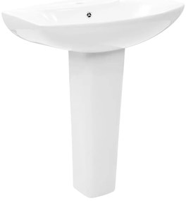 vidaXL Νιπτήρας Επιδαπέδιος με Κολόνα Λευκός 650x520x200 χιλ Κεραμικός