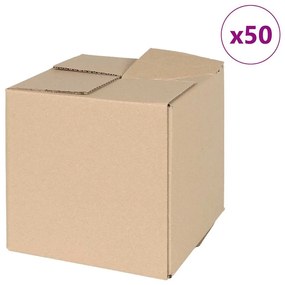 vidaXL Πτυσσόμενο Κουτί 50 pcs Καφέ 20 x 20 x 20 εκ. Χαρτόνι