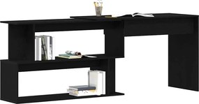 vidaXL Γραφείο Μαύρη Οξυά 200 x 50 x 76 εκ. Επεξεργασμένο ξύλο