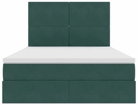 vidaXL Κρεβάτι με αποθηκευτικό χώρο και LED 140 x 190 cm Βελούδο