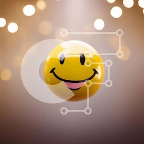 Intra Συλλεκτικό Ξύλινο Παζλ Plywood  4mm - Κίτρινο χαμογελαστό πρόσωπο με μεγάλο χαμόγελο Σε Ξύλινο Κουτί - Διαστάσεις Puzzle: 10x10 cm – 25 κομμάτια