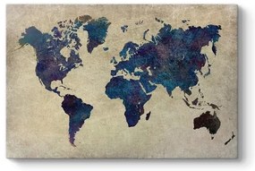 Megapap Πίνακας Σε Καμβά "World Map" Ψηφιακής Εκτύπωσης 125x80x3εκ.