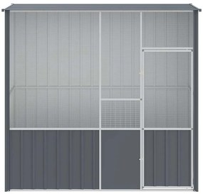 vidaXL Κλουβί Πουλιών Ανθρακί 215x78x200 εκ. από Γαλβανισμένο Χάλυβα
