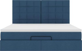 vidaXL Οθωμανικό κρεβάτι με στρώμα μπλε 160x200cm ύφασμα