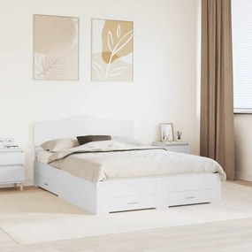vidaXL Σκελετός Κρεβατιού Λευκό 140 x 190 cm Επεξεργασμένο ξύλο