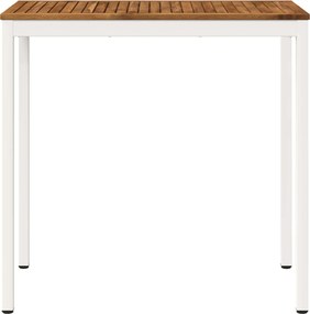 vidaXL Τραπέζι μπαρ κήπου Φυσικό και Λευκό 108,5 x 55 x 105 εκ