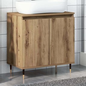vidaXL Ντουλάπι μπάνιου Δρυς τεχνίτης 58x33x60 cm Κατασκευασμένο ξύλο