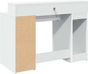 vidaXL Γραφείο με LED Λευκό 120x55x91 εκ. από Επεξεργασμένο Ξύλο
