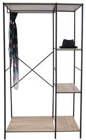 Ντουλάπα Ανοιχτή Μαύρο Ξύλο/Μέταλλο 90x41x167cm Ankor