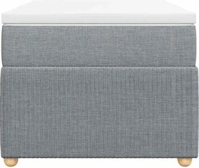 vidaXL Κρεβάτι Boxspring με Στρώμα Ανοιχτό Γκρι 90x190 εκ. Υφασμάτινο