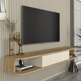 ΕΠΙΠΛΟ ΤΗΛΕΟΡΑΣΗΣ ΕΠΙΤΟΙΧΙΟ CROSS MEGAPAP ΜΕ LED ΧΡΩΜΑ SEPET OAK - SANDSTONE 150X29,6X19,2ΕΚ.