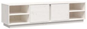 vidaXL Έπιπλο Τηλεόρασης Λευκό 156 x 40 x 40 εκ. από Μασίφ Ξύλο Πεύκου