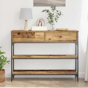 vidaXL Τραπέζι κονσόλας Παλιό ξύλο 100 x 25 x 75 εκ.