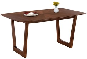 Τραπέζι Τραπεζαρίας Riner Ορθογώνιο HM9745 180x90x76cm Με Καπλαμά Φράξινου Ξύλου Walnut Mdf