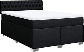 vidaXL Κρεβάτι Boxspring με Στρώμα Μαύρο 160x200 εκ. Υφασμάτινο
