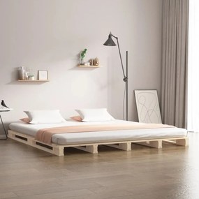 Κρεβάτι από Παλέτες 120x190 εκ. Μασίφ Ξύλο Πεύκου Small Double - Καφέ