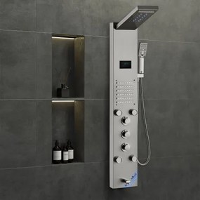VEVOR Shower Panel Tower System 6 Modes Hydroelectricity LED Stainless Steel