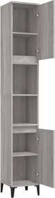 vidaXL Ντουλάπι Μπάνιου Γκρι Sonoma 30x30x190 εκ. Επεξεργασμένο Ξύλο