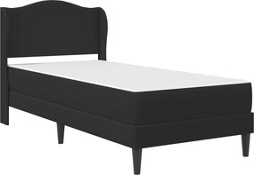 vidaXL Σκελετός κρεβατιού με στρώμα Μαύρο 80 x 200 cm Τεχνητό Δέρμα