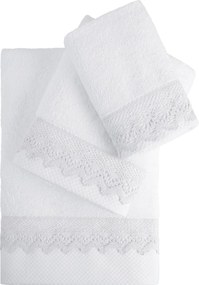 Πετσέτες Μπάνιου (Σετ 3τμχ) Nima Demur White 480gsm