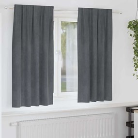 vidaXL Κουρτίνες με κουρτίνες 2 pcs Ανοιχτό γκρι 140 x 175 cm Βελούδο