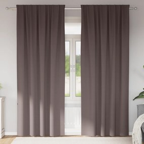 vidaXL Κουρτίνες συσκότισης με κουρτίνες 2 pcs Σκούρο καφέ Σκούρο καφέ