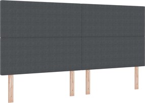 vidaXL LED κεφαλάρι Σκούρο Γκρι 200 cm Υφασμάτινο Κορντουρά
