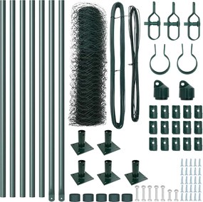 vidaXL Στύλος Περιφράξεων Πράσινο 10 x 0,5 μ (δίχτυ 50 mm)