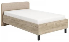ΚΡΕΒΑΤΙ BARLETTA 120 GREY OAK ΜΕ ΜΠΕΖ ΥΦΑΣΜΑ 131x213,5x85,5εκ (120x200) 11014002